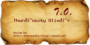Thuránszky Olivér névjegykártya